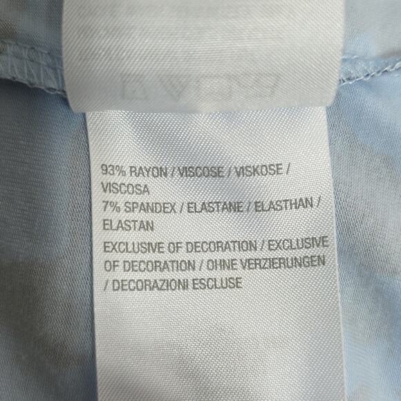 Belle by Kim Gravel Womens Sz 1X Blue Butterfly Stretchy Lace Bell Sleeve Top - Picture 10 of 11